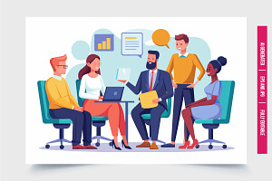 Business Team Presenting Ideas, a Finance Illustration by Tanuart