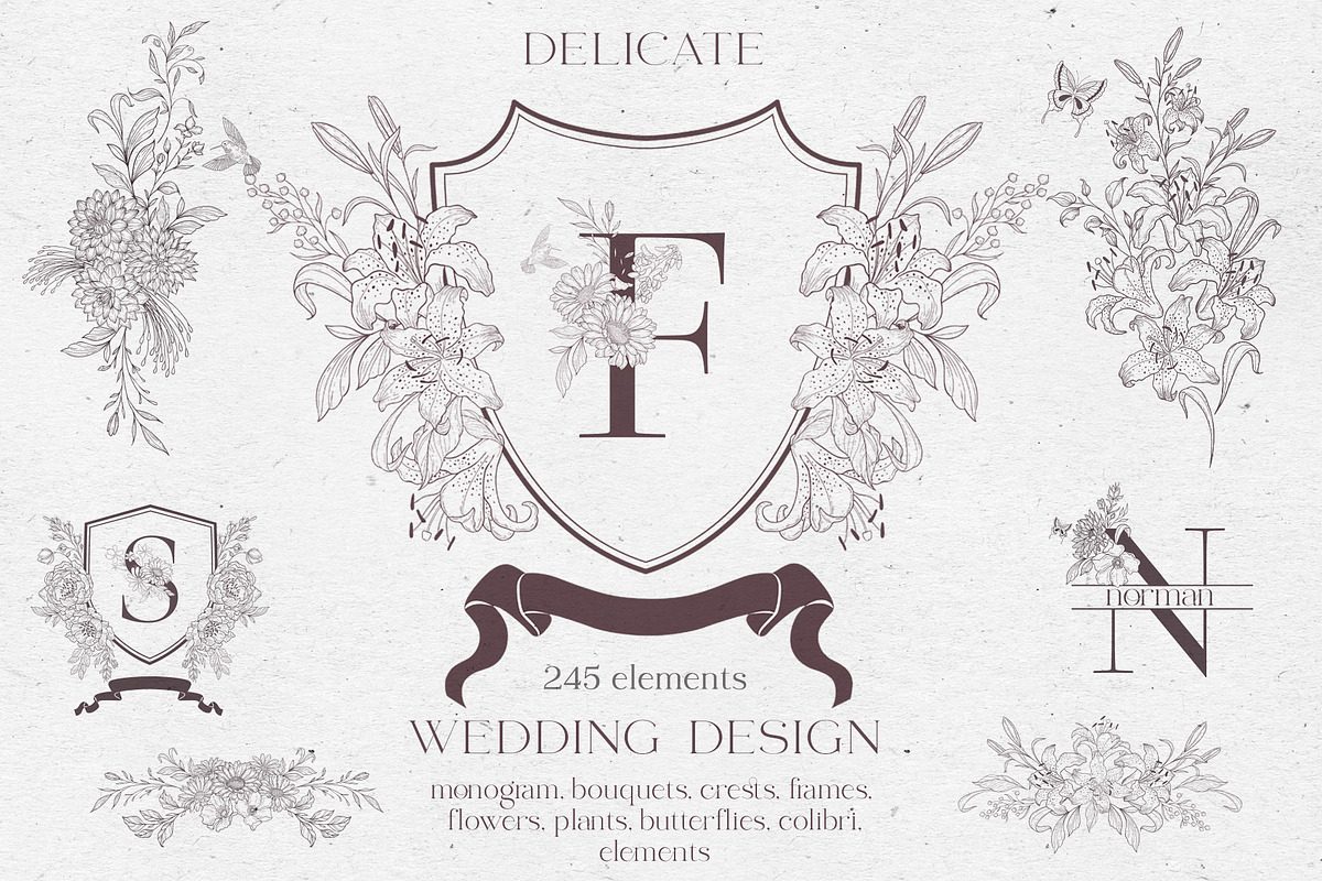 Delicate Wedding Design., a Decorative Illustration by Designwork (Photo 1 of 16)