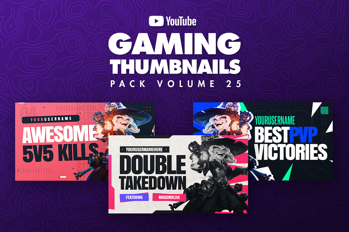 Gaming Youtube Thumbnails Pack 25, a Social Media Template by Odin_Design