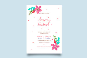 Beauty Floral Weeding Invitation Car