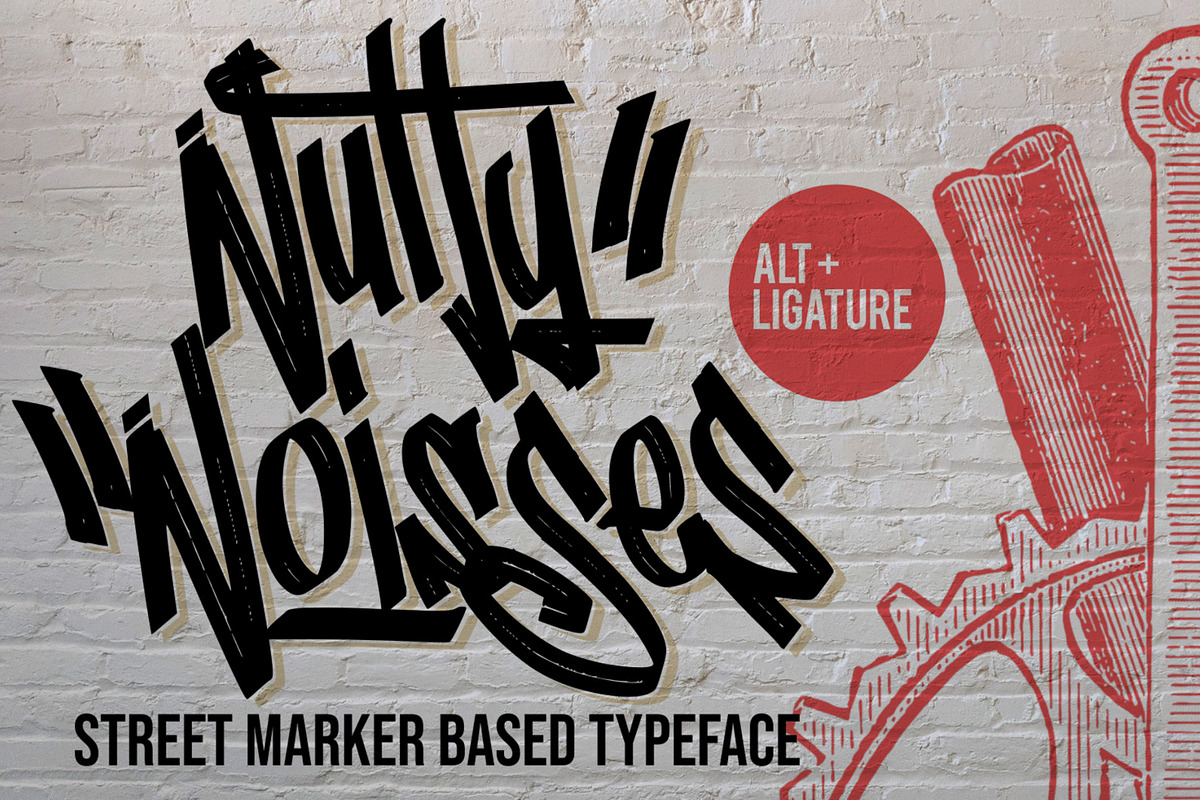 Nutty Noisses - Graffiti typeface, a Font by Gassstype (Photo 1 of 10)