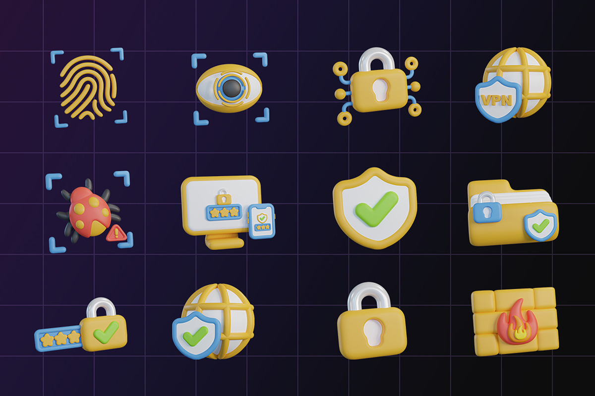 3D Cyber Security Icon Pack, an Object Graphic by Artnivora.Std (Photo 4 of 4)