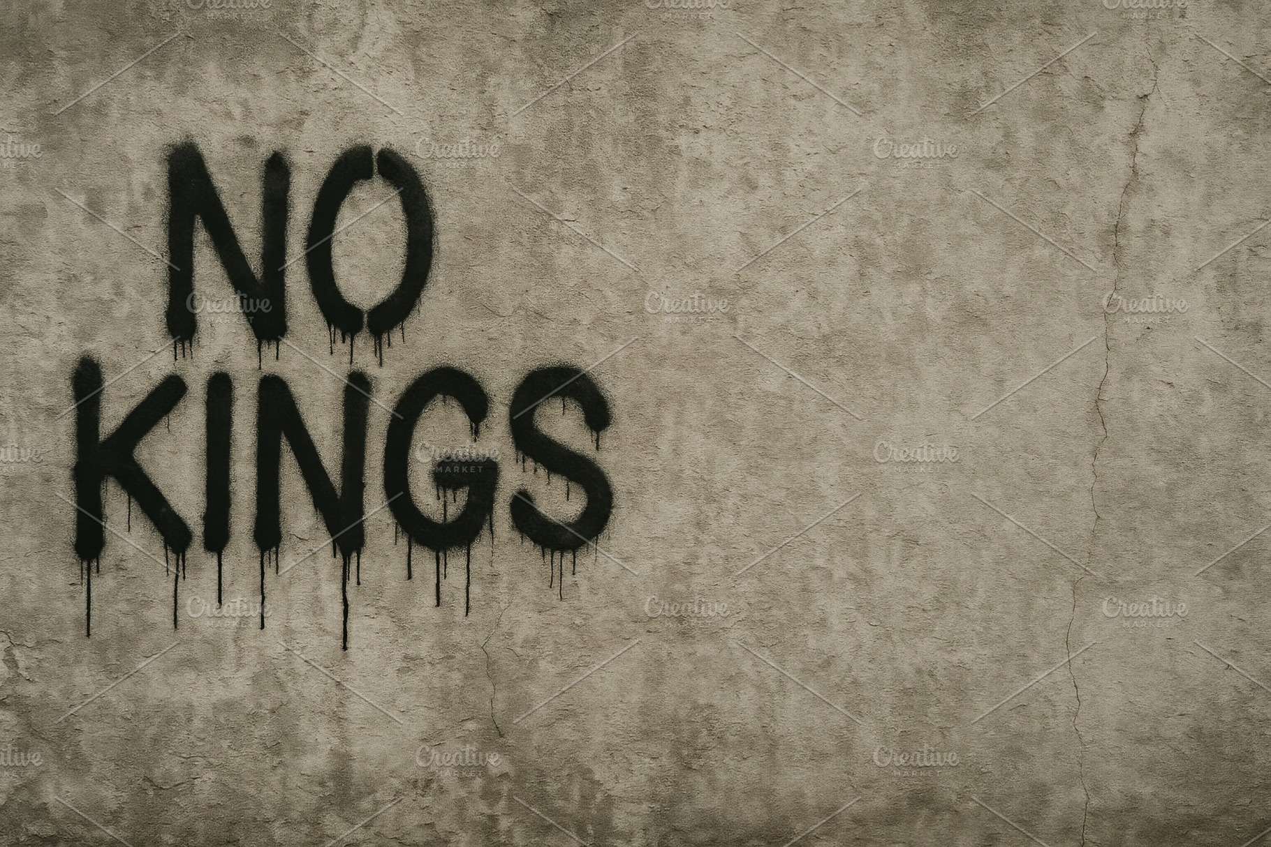 Graffiti text NO KINGS on textured c, a Photo by Dvoevnore photos