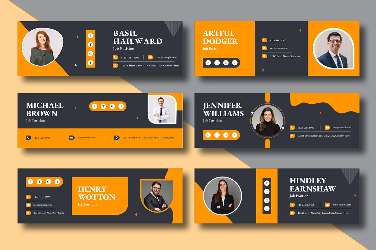 Email Signature Layout, a Stationery Template by MightyDesign (Photo 2 of 5)