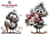 Whimsical Spring Animals Clipart, a Transportation Illustration by SinaCreation (Thumbnail 1 of 7)