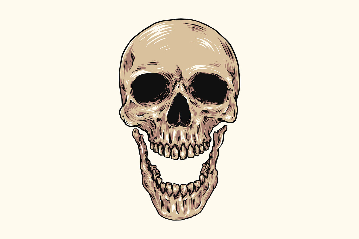 Skull Hand Drawn Illustration, an Object Illustration by zdson (Photo 2 of 3)