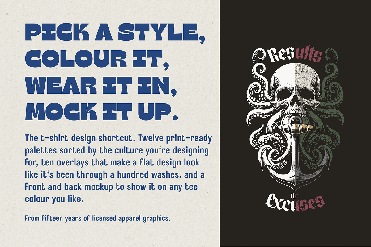 T-Shirt Merch Print Kit + Mockups, a Palette Add-On by Rebus Illustration (Photo 2 of 9)