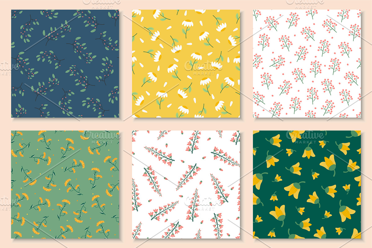 Bright color seamless floral pattern, a Pattern Graphic by ExpressShop (Photo 1 of 5)