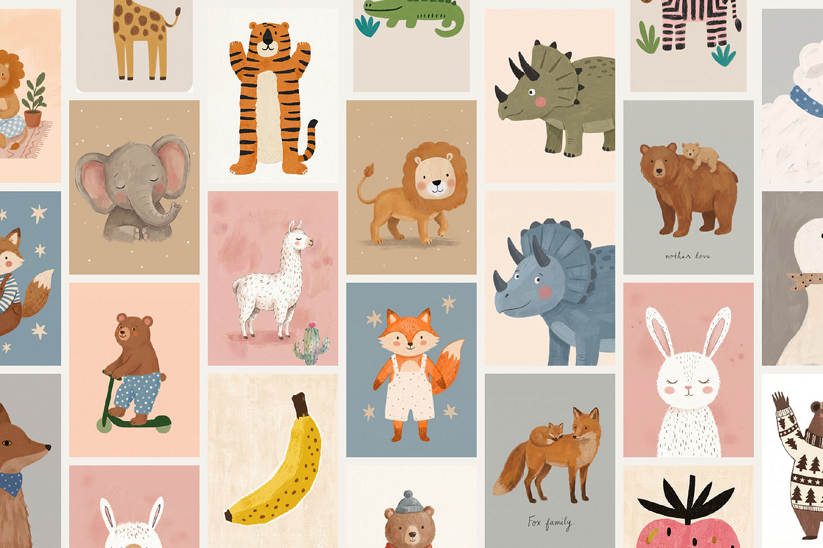 Kids Art Prints 100 Bundle, a Background Graphic by Tomasz Ganclerz (Photo 4 of 8)