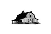 vintage barn house silhouette vector, an Object Graphic by e-artdesign (Thumbnail 2 of 6)
