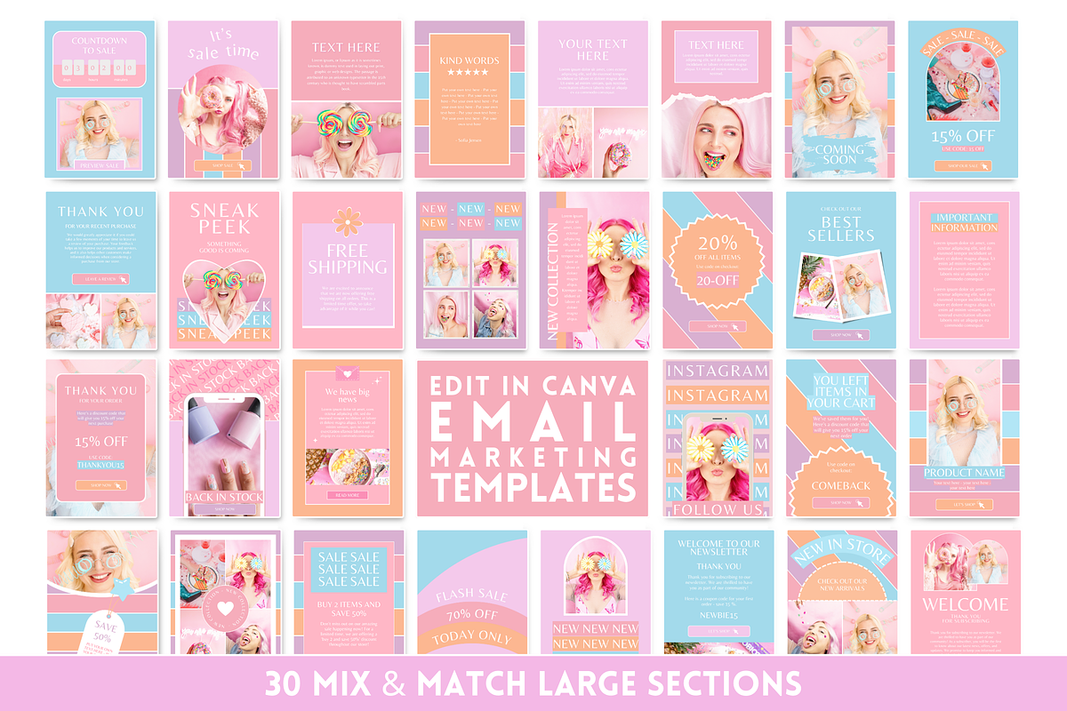Bright Pastel Email Templates, an Email Template by SunshineStudioBoutique (Photo 5 of 9)