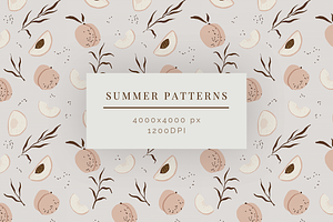 Summer patterns with vintage fruits