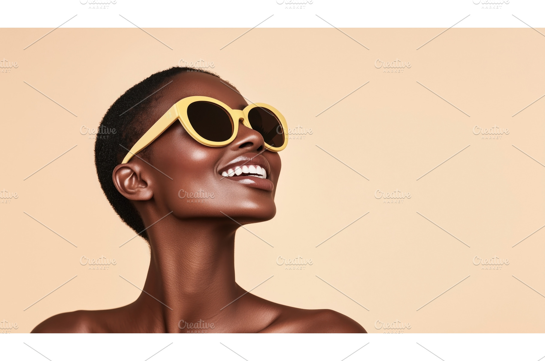 A Black woman wearing yellow, a Beauty & Fashion Photo by Sergey Kotenev