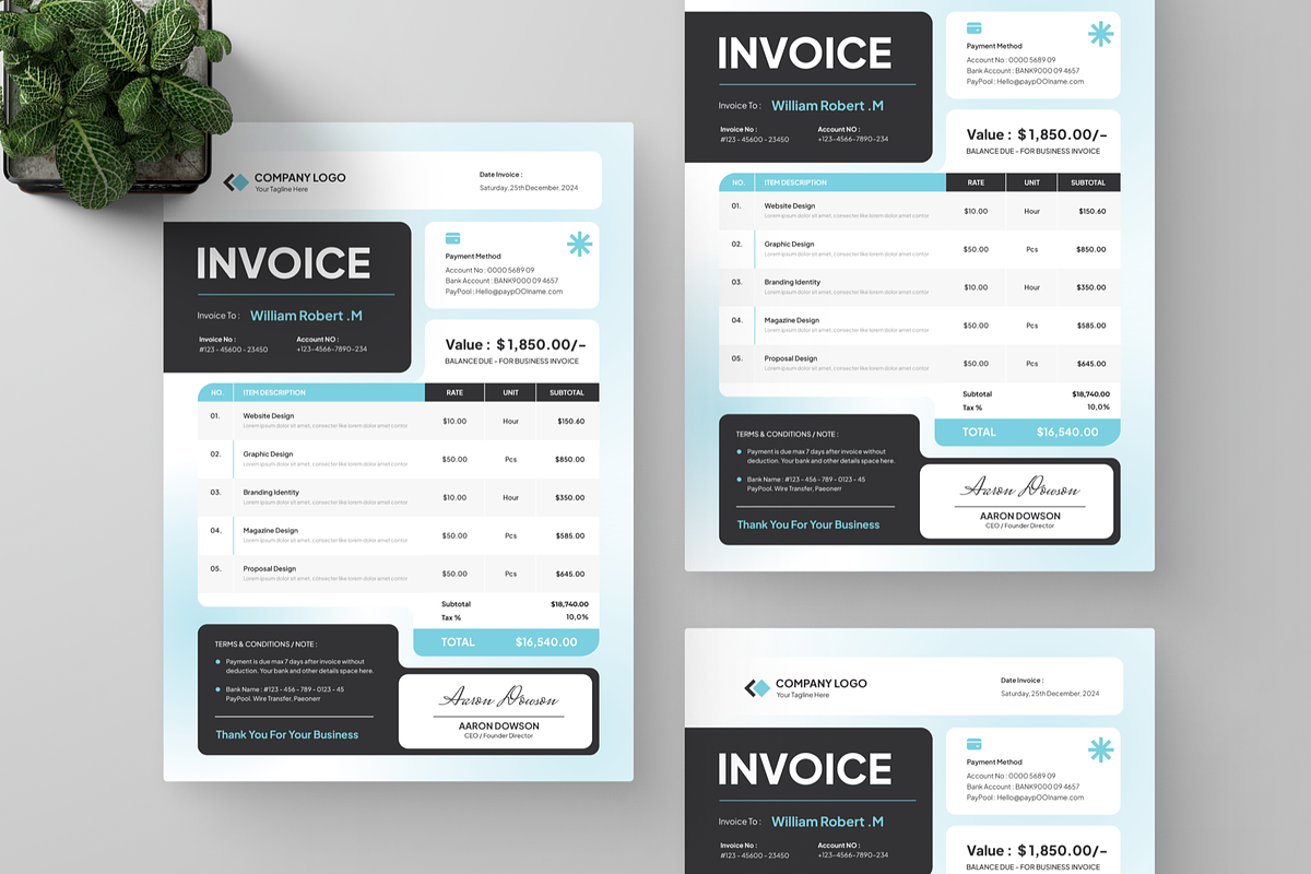 Larza Graphic Design Invoice, a Print Template by Annora Studio (Photo 5 of 5)
