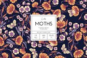 MOTHS — Dark Floral Patterns, a Decorative Illustration by Liiafis (Thumbnail 8 of 8)