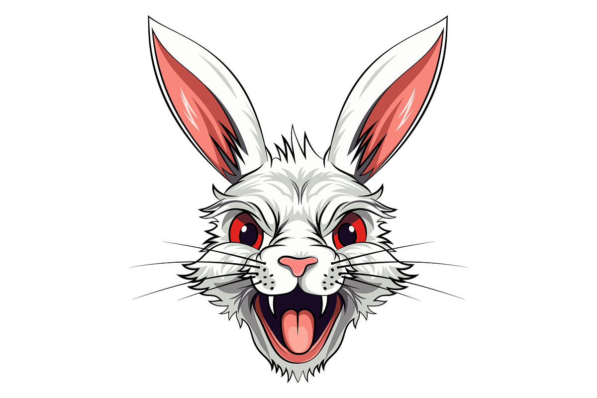 Face of Angry Bunny, an Animal Illustration by Ghagra (Photo 3 of 3)