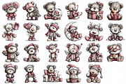 Whimsical Christmas Teddy Clipart, an Illustration by Daily.Designs (Thumbnail 5 of 5)