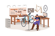 Bicycle repair service. Bike fixing, a Transportation Illustration by Good Studio (Thumbnail 3 of 5)