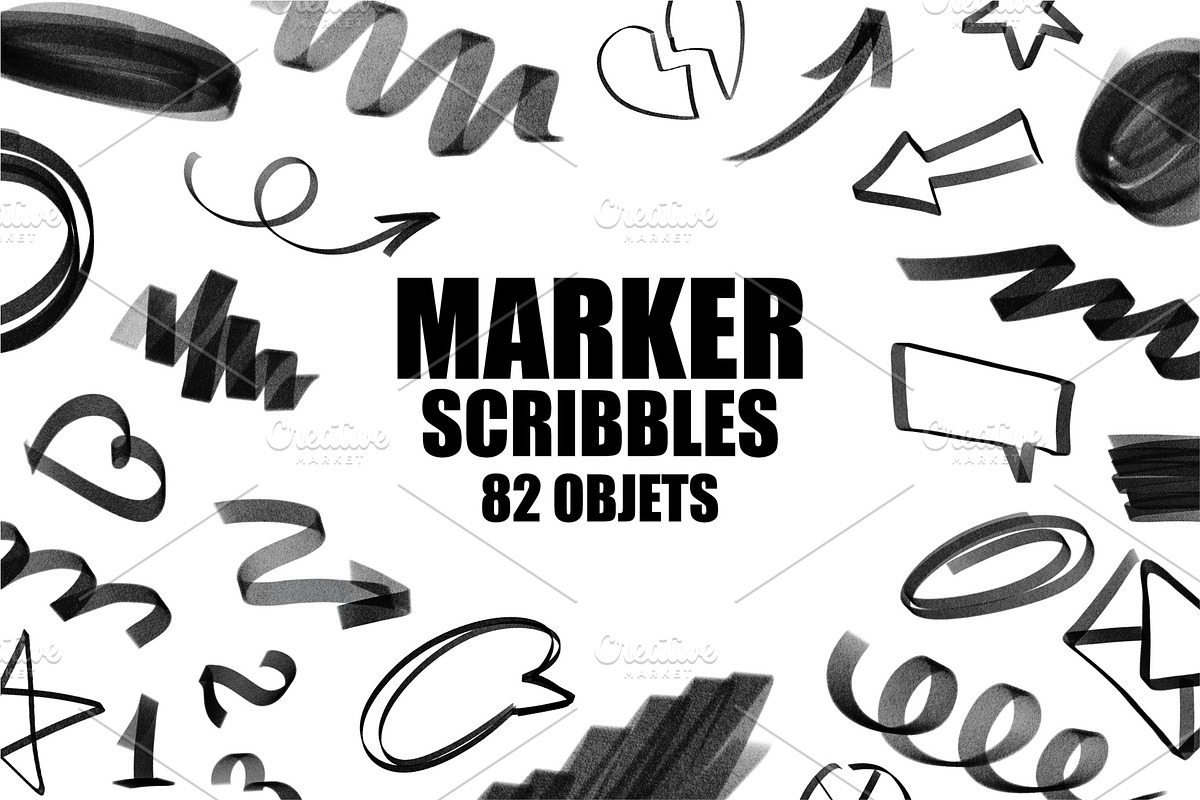 Marker Scribbles Pack, a Texture Graphic by alexdndz (Photo 1 of 2)