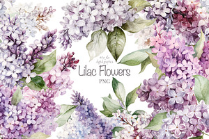 Lilac Flowers watercolour, an Illustration by TheCuteShop