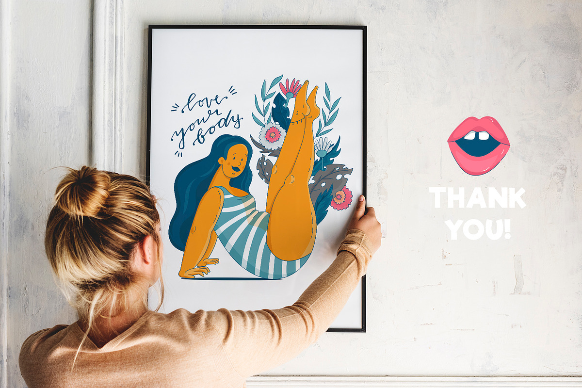 Girl Power Sticker Vector Collection, an Illustration by Kate Galunga Artstore (Photo 6 of 6)