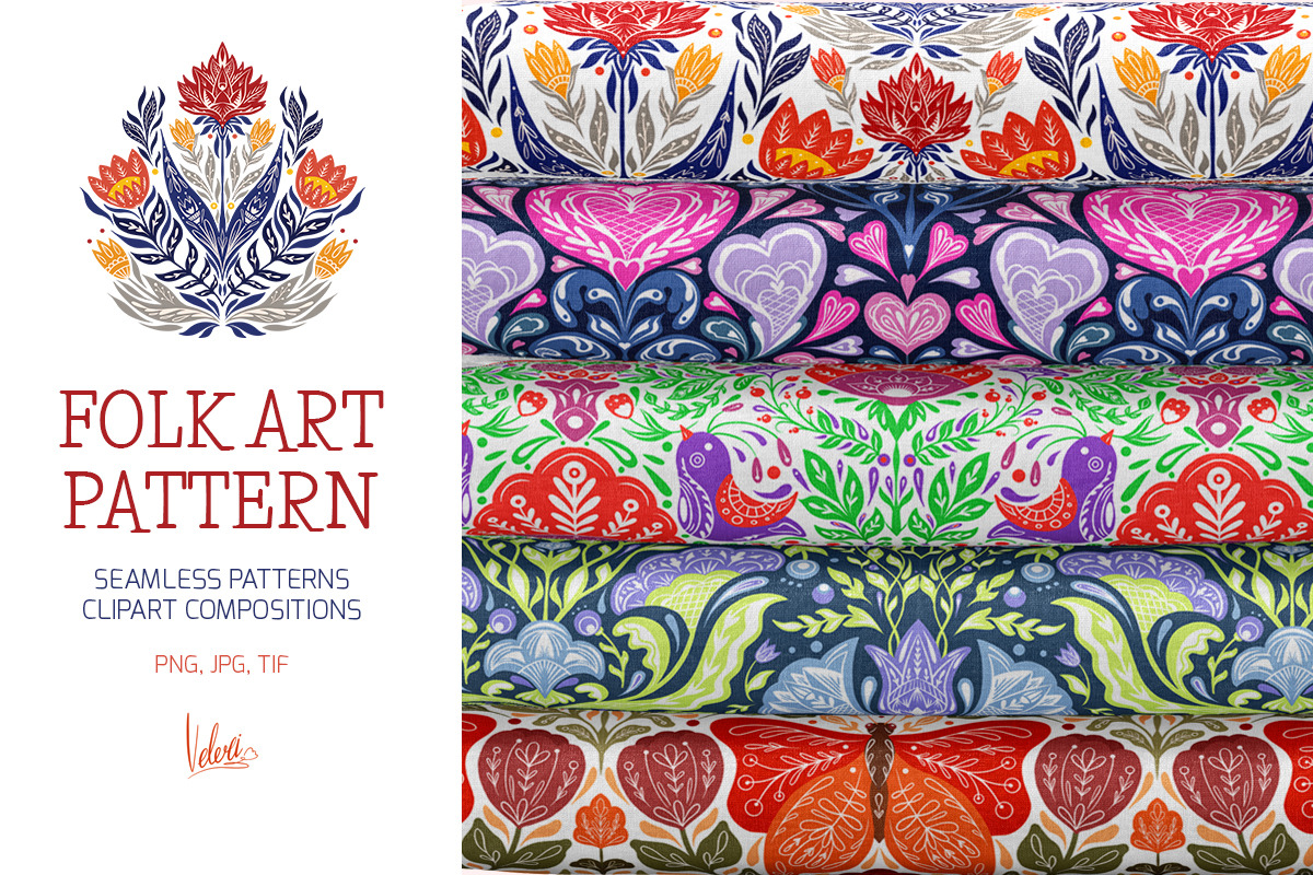 Folk art patterns set, a Graphic by Veleri (Photo 1 of 7)