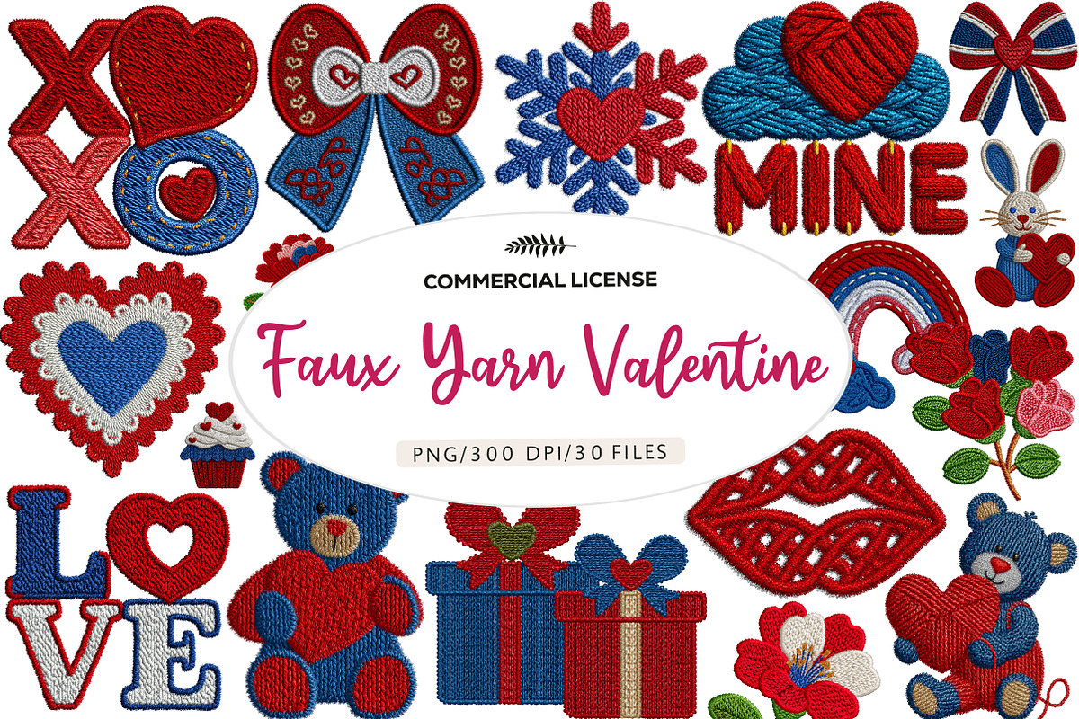 Faux Yarn Valentine Sublimation, an Illustration by CreationArt (Photo 1 of 6)
