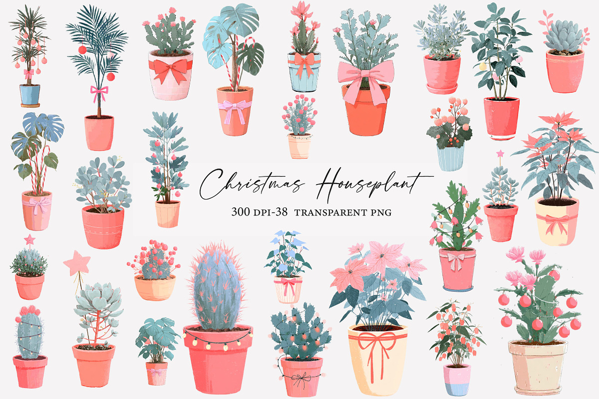 Christmas Houseplant Clipart, an Illustration by Designworld (Photo 1 of 5)