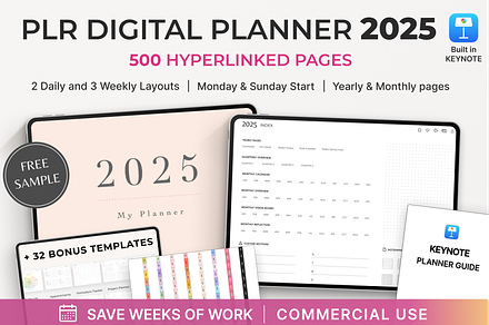 PLR Digital Planner 2025, Keynote