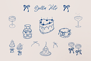Wedding doodle svg Trendy bow, frame, a Decorative Illustration by Summer Nightingale Art (Thumbnail 4 of 17)