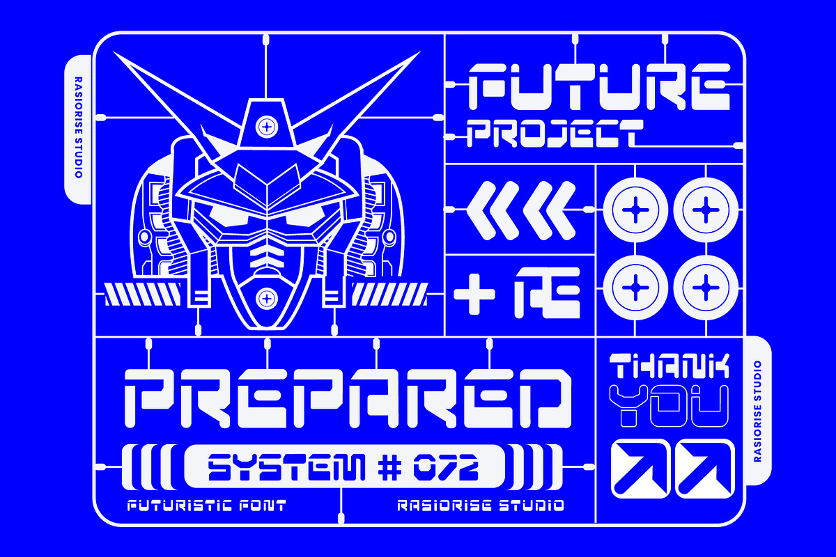Acanica a Y2K Futuristic Font, a Sans Serif Font by Rasiorise Studio (Photo 8 of 9)