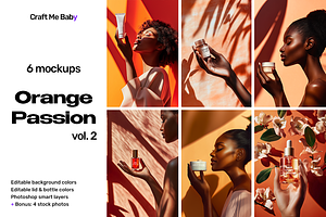 Cosmetics Mockup Orange Passion #2, a Packaging Mockup by Craft Me Baby