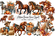 Autumn Brown Horse Clipart, an Illustration by DreamArtGraphic (Thumbnail 1 of 4)