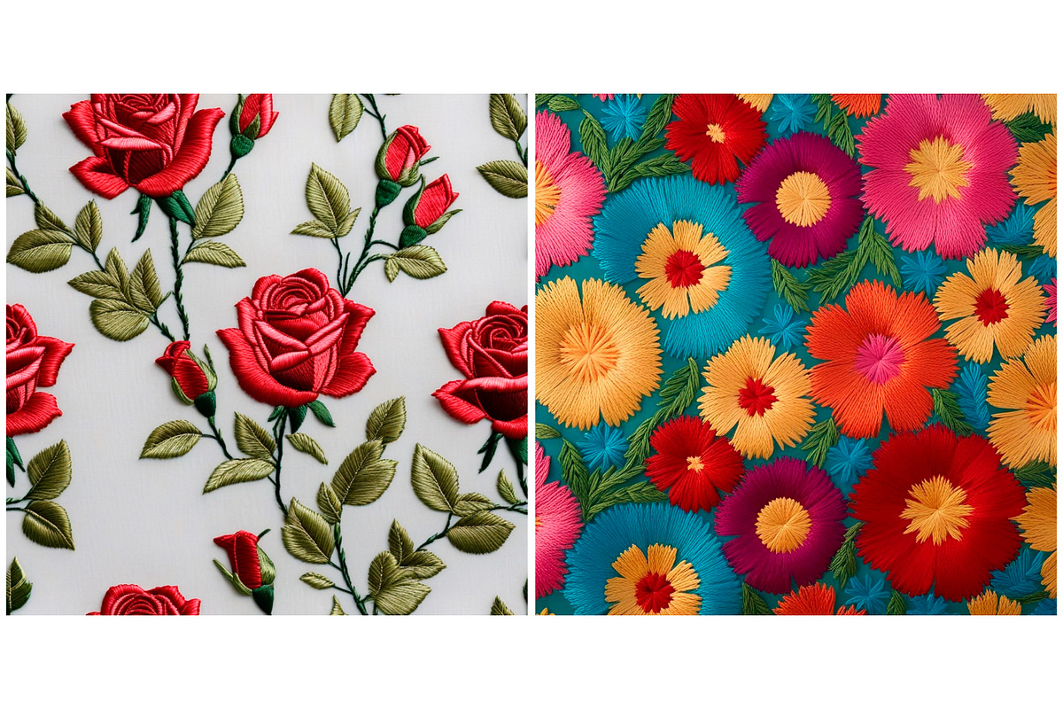 Embroidered Flower Flowers, a Background Graphic by IrySha (Photo 3 of 8)