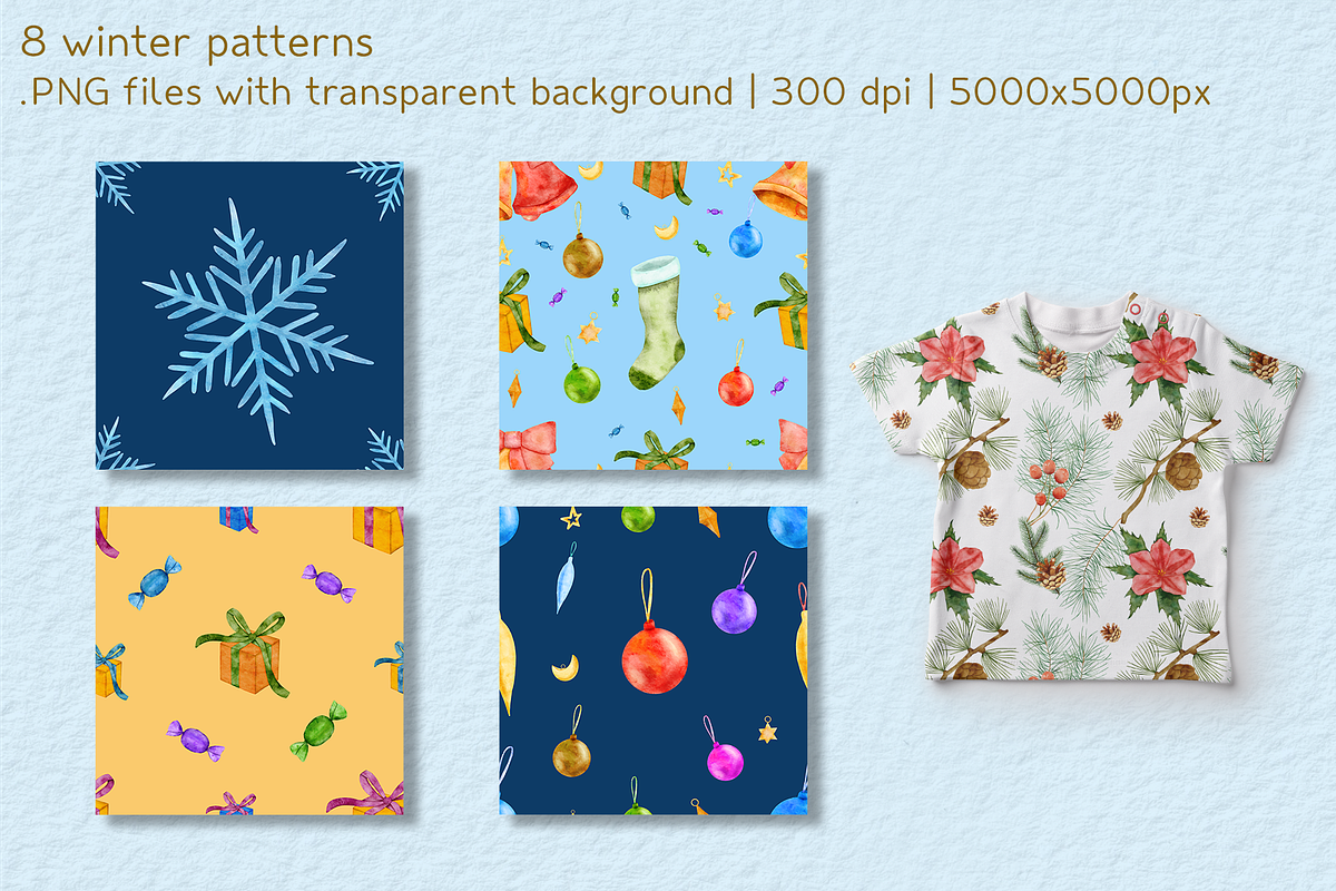 Winter Spirit Watercolor Set, a Seasonal Illustration by Aurella Art (Photo 9 of 14)
