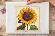 Vintage Floral Postage Stamp Clipart, a Transportation Illustration by Digital Artistic99 (Thumbnail 4 of 10)