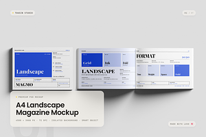 A4 Landscape Magazine Mockup