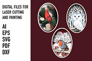 Cardinal Robin Owl Birds Layered SVG, an Object Graphic by HelloWood (Thumbnail 1 of 4)