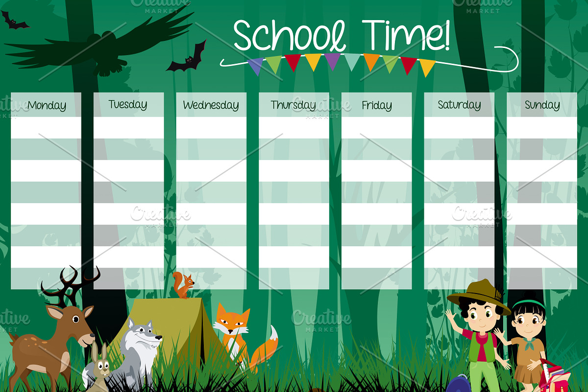 School Timetable, a Stationery Template by land art