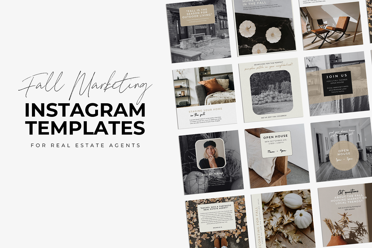 Fall Real Estate Instagram Templates, a Social Media Template by Blush Created (Photo 1 of 12)