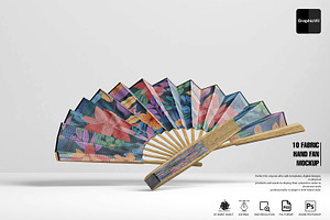 Fabric Hand Fan Mockup