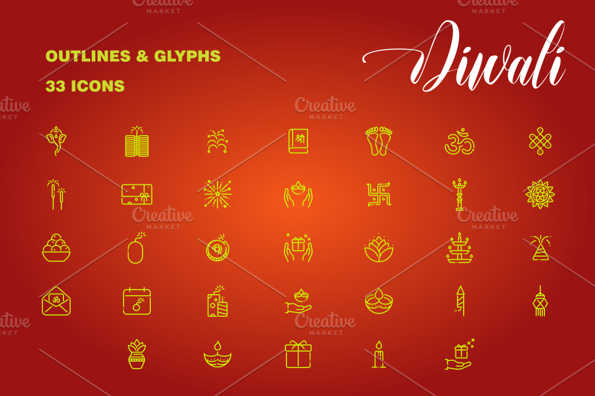 Diwali Icons, an Icon by Amogh Design (Photo 1 of 2)