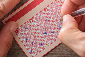 Hands Marking Lottery Numbers with a Pen, a Sports & Recreation Photo by Davizro's Market