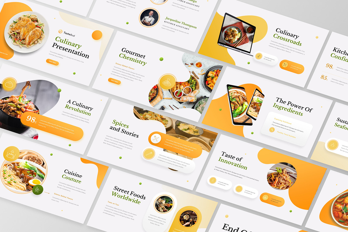 TasteBud - Culinary PowerPoint, a Presentation Template by GraphauseProject