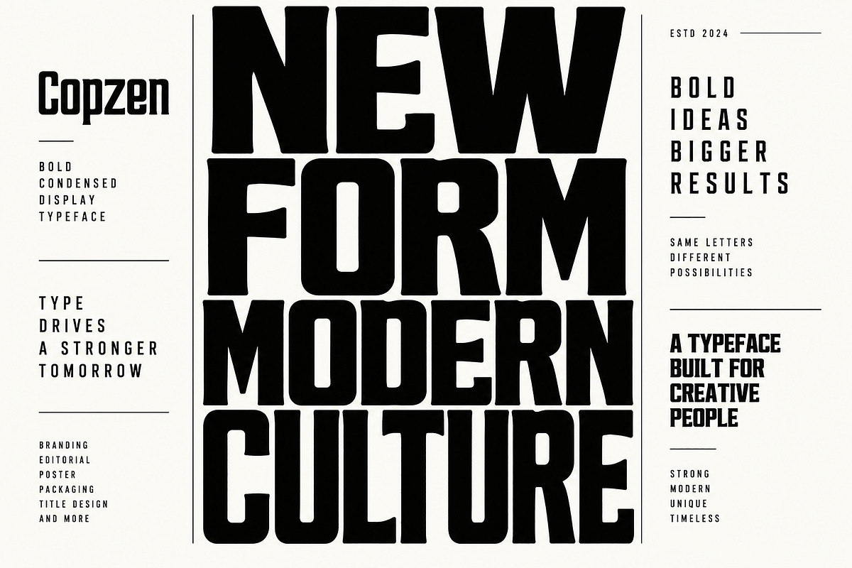 COPZEN — Bold Condensed Display Font, a Script Font by Wow Magic (Photo 4 of 5)
