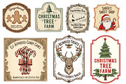 Vintage Christmas Labels Sublimation, an Illustration by Dream Creation (Thumbnail 2 of 8)