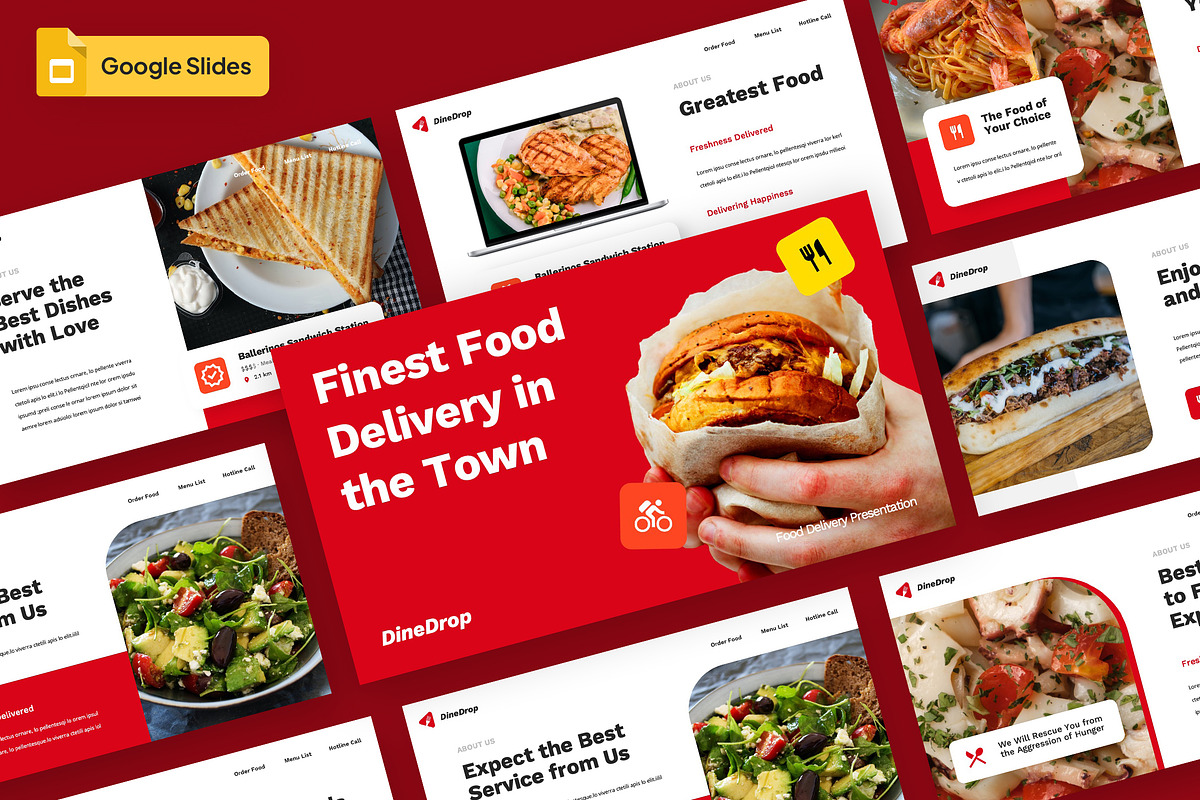 DINEDROP - Food Delivery Slides, a Presentation Template by rgbryand (Photo 1 of 9)