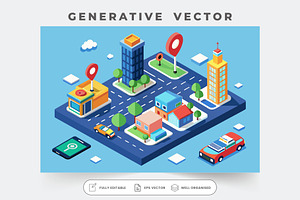 A colorful isometric depiction of a, a Graphic by Iftikhar Alam