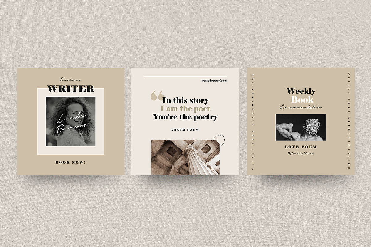 Writers Social Media Pack, a Social Media Template by Vynetta (Photo 3 of 8)