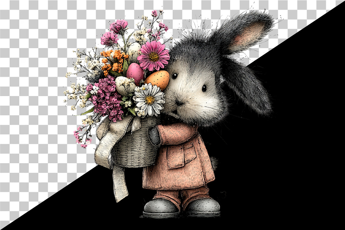 Easter Bunny Clipart, an Illustration by Watercolor design (Photo 4 of 8)